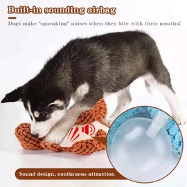 AYEUPZ Hund Spielzeug,Quietschen Dinosaurier Plüschspielzeug,interaktives Kauen Zahnpflege Spielzeug mit sound(Braun)