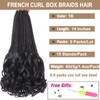 COOKOO 9 Packs French Curl Crochet Braids 14 Inch Natural