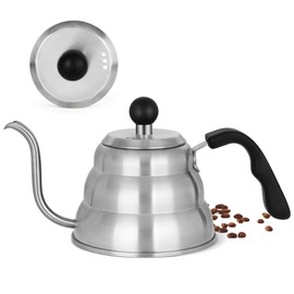 Stainless Steel Tea Kettle 800ml W/O Thermometer Gooseneck Kettle for Stovetop Pour Over Coffee Kettle Precision Pour Drip Spout Tea Pot 28oz,4 Cup,Silver,1Pack