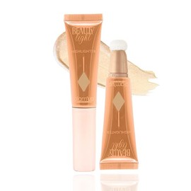 Glam'Up Paris – Beauty Light – Flüssiger Highlighter – Highlighter – cremige Textur – Kissen zum Auftragen von Schwamm – Make-up für das Gesicht – Nr. 02 Sunset