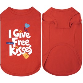 Kuoser Dog Shirt, Printed Dog T-Shirt Soft Breathable Dog Shirts, Cute Dog Sweatshirt for Small Medium Large Dogs Girl Boy, Pet Funny Clothes Dog Tank Top Sleeveless Dog Vest, Red S