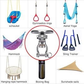 SELEWARE 900 kg Capacity Punch Bag Holder Stainless Steel 360° Rotating SUS304 Stainless Steel Ceiling Hook Swing, Suspension Hook with Screw for Concrete Wood Sets Playground Porch Seat Trapeze Yoga