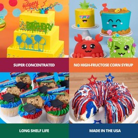 Bakery Crafts Premium Gel Neon Food Coloring 6 Bottle Assortment, 3.6 Fl Oz, Bright Edible Color For Christmas Baking And Decorating, Highly Concentrated, Yellow, Orange, Purple, Blue, Pink, Green | 6 x 0.6FL | Made in USA