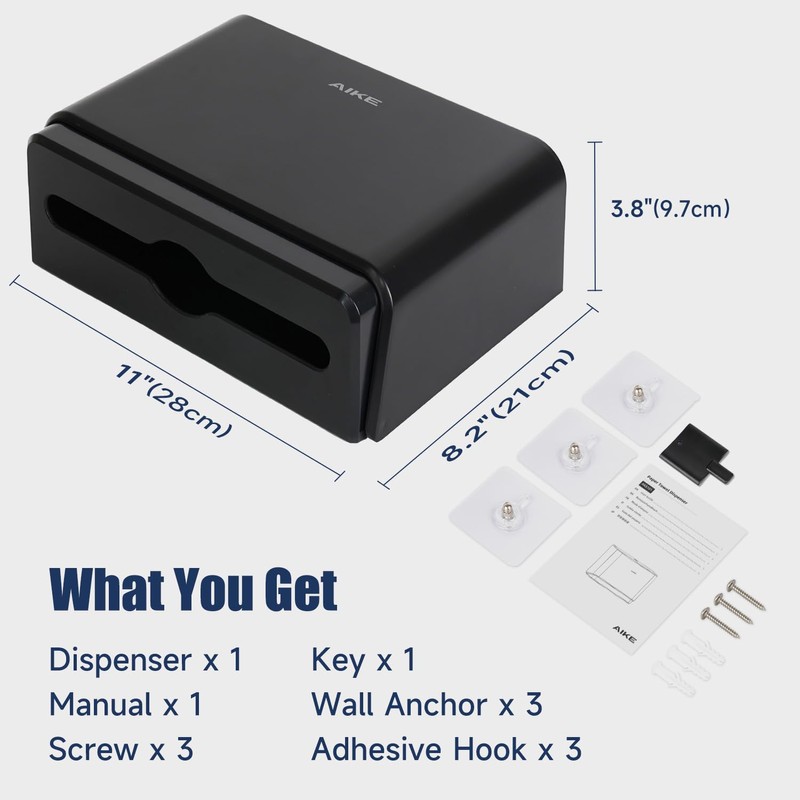 AIKE Wall Mount Paper Towel Dispenser, Fit Multifold Paper Towel