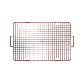 CasaWare 3pc Ultimate Commercial Weight 15 x 10 x 1-inch Cookie Sheet/Cooling Grid/Silicone Mat Bakeware Set (Red Granite)
