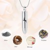 Deer Bullet Cremation Urn Necklace for Ashes Stainless Steel Memorial