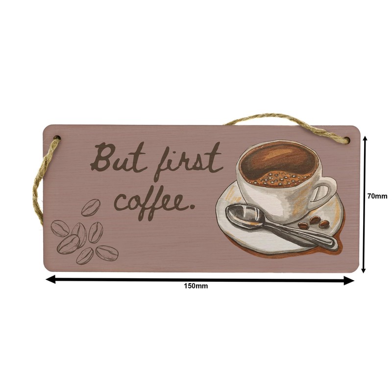 Plywood Coffee Lover Hanging Sign, Kitchen Decor with Full Colour