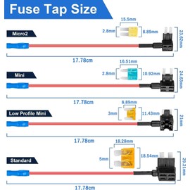 8 Pack 12V Car Add-a-Circuit Fuse Tap Standard Mini Micro2 and Low Profile Fuse Taps 4 Types ATO ATC ATM APM Fuse Holder for Cars Trucks Boats 4 Types