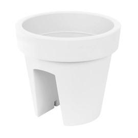 Hanging balcony box Lofly Railing 25 cm diameter, white colour