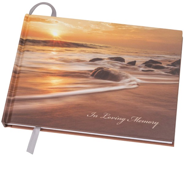 Global Printed Products Funeral Guest Book Sun 9"x7"