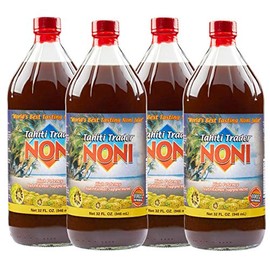 Tahiti Trader TAHITI TRADER (4-PK) Original High Potency Noni Juice - Pure Noni Fruit Juice with Blueberry & Raspberry - Organic Antioxidant Superfood Supporting Energy & Body Health - (32oz, 4 Pack)