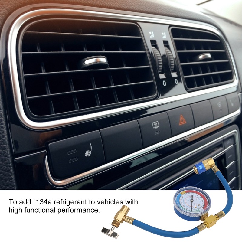Car R134A Air Conditioning Coolant Hose Pressure Gauge 0‑250psi Fluoridize