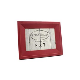 Rustic and Refined Design 5x7 Picture Frame with 1.5" width border (Haven Collection) - Barn Red