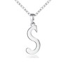 GDBAIXIMY Alphabet S Name Initial Letter Pendant Necklace Silver for