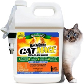 Nature's Mace Cat Mace Cat Repellent, Pets Training Tool, Outdoor & Indoor, Home, Liquid Spray Deterrent, Landscaped, Marking, Anti-Scratch, Garden & Furniture Protector, Ready-to-Use, 1 Gallon Spray