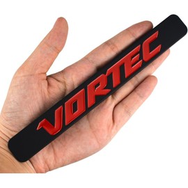 2Pcs Vortec Emblems Car Badge Replacement for 1500 2500hd Truck Sierra Silverado (Black/Red)
