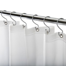 Bath Bliss PEVA Splash Guard Shower Curtain Liner | 8G | 70"x72" | Stainless Steel Grommets |Weighted Magnetic Hem |Frost