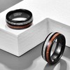 GALANI 8mm Black Men/Women Tungsten Carbide Ring with Koa Wood