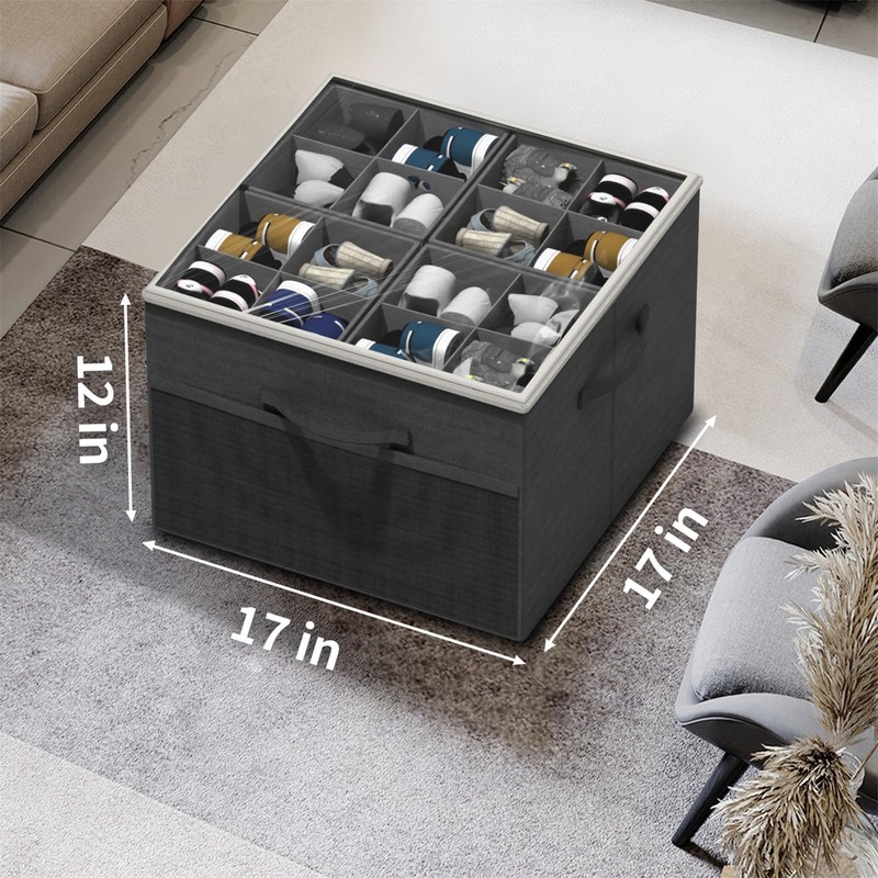 Aokeyee Shoe Organizer for Closet,2 Pack Foldable Shoe Storage Organizer
