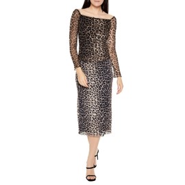 Forever 21 Women's Mesh Leopard Midi Skirt