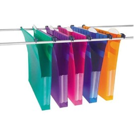 Rexel Heavy Duty Suspension Files with Tabs and Inserts for Filing Cabinets, 30 mm base, 310 mm x 240 mm, Polypropylene, Assorted Colours, Multifile Extra Secura, Pack of 10, 2102573