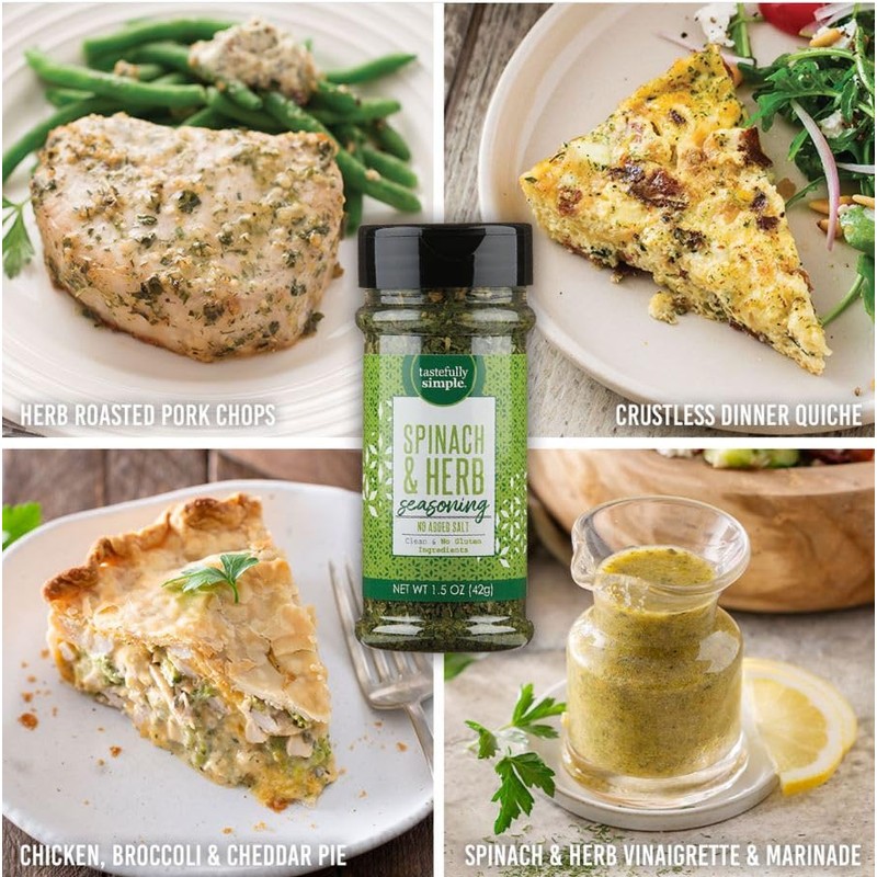 Tastefully Simple Spinach and Herb Seasoning, 1.5 Ounce