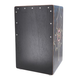 GURU SHOP Coloured Cajon Wooden Drum Percussion Instrument - Dot Art Leaf, Blue, 49 x 30 x 30 cm, Musical Instruments