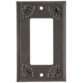 Pierced Country Tin Single GFI Cover Plate in Country Tin
