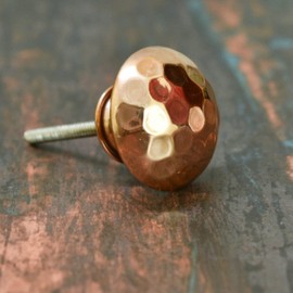 ARTISNO Hammered Copper Door Knobs Cabinet Pulls - Decorative Drawer Knobs for Cabinets, Drawers and Dressers - Perfect for Living Room, Bathroom, or Kitchen Cabinetry, Set-6