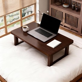 FATOLRD Japanese Folding Floor Table Foldable Coffee Tables Wood Low Desks Versatile for Sitting Dining Table Tea Tatami Desk No Assembly Unique (31.5 * 19.7 * 11.8 inch)