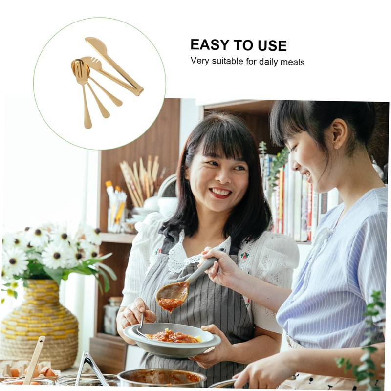 Ciieeo 4pcs Stainless Steel Food Clamp Set with Forks and