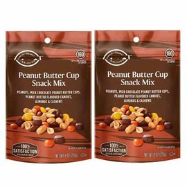 Peanut Butter Lover's Nice Trail Mix - Peanuts, Milk Chocolate PB Cups, Flavored Candies, Almonds Cashews, Snack Snacking Food Dessert Treat Bag - 2 8oz Pack