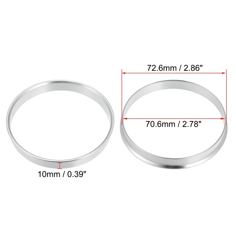 X AUTOHAUX Set of 4 Car Hub Centric Rings Outer