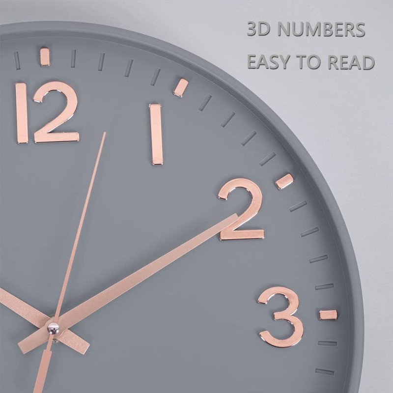 HZDHCLH Radio-Controlled Clock 30 cm Large Dial Wall Clock Silent