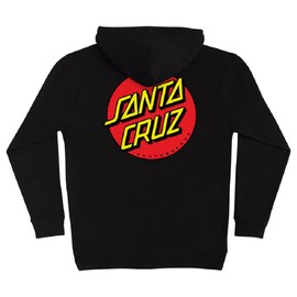 SANTA CRUZ Classic Dot P/O Hooded Heavyweight Sweatshirt Black Lg Mens