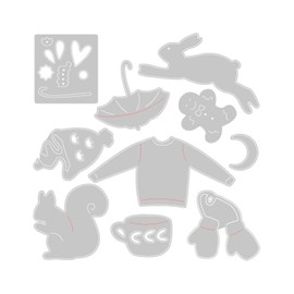Sizzix Thinlits Die Set 663412 Winter Elements by Lisa Jones, 10 Pack, One Size