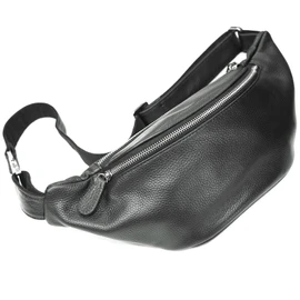 Deep Zone Body Bag, Genuine Leather, Cowhide Leather, For Men, Small, Simple, Lightweight, Bag, Black