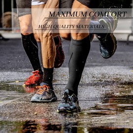 AKKQHH Flight Socks for Women Men 2/4 Pairs Compression Socks Knee-High Support Stockings for Running Sports Flying Travel Maternity and Nurses