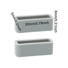 Honbay 4PCS 20mm Rubber Replacement Watch Band Loops Silicone Watch Strap Keeper Retainer Holder Ring (Grey)