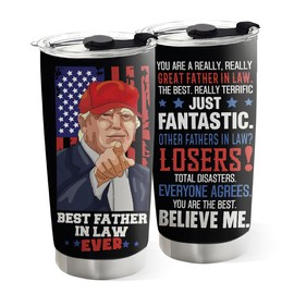 Donavibe Father In Law Tumbler 20Oz, Father In Law Gifts, Gifts For Dad from Son, Daughter, Christmas, Fathers Day, Birthday
