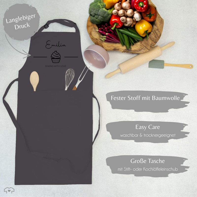 Geschenk mit Namen personalisiert by Shirtracer - Apron - Baking