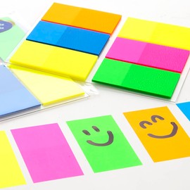 BAZIC Neon Page Markers 1x1.7 Neon Colored PET Index Tabs, Sticky Notes for Page Marker Bookmarks, Writable File Tab Flags (150 Flags/Pack), 24-Packs