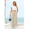 SEMARO Womens Casual Linen Feel Wide Leg Pants High Waist