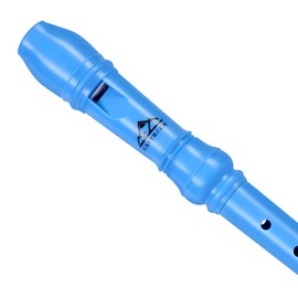 Eastrock German Soprano Recorder 5-Piece for Beginners with Cleaning Rod, Finger Board, Packaging Bag, Thumb Rest, Blue