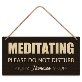 Meditating Please Do Not Disturb Namaste Wood Sign Zen Den Sign Zen Room Decor, Meditation Room Decorations, Wall Decor For Yoga Room, Studio, Home, Bedroom, Garden, Bathroom (10X5 Inch)