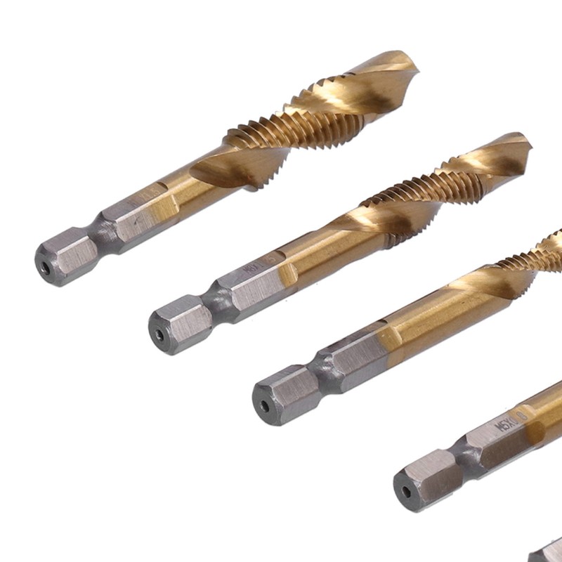 6Pcs Hex Shank Drill High Speed Steel Tap Chamfer Spiral