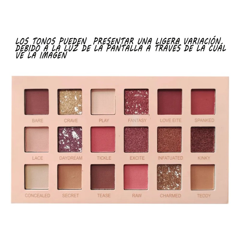 Paletá De Sombras Bare Maquillaje Para Ojos18 Tonos Neutros