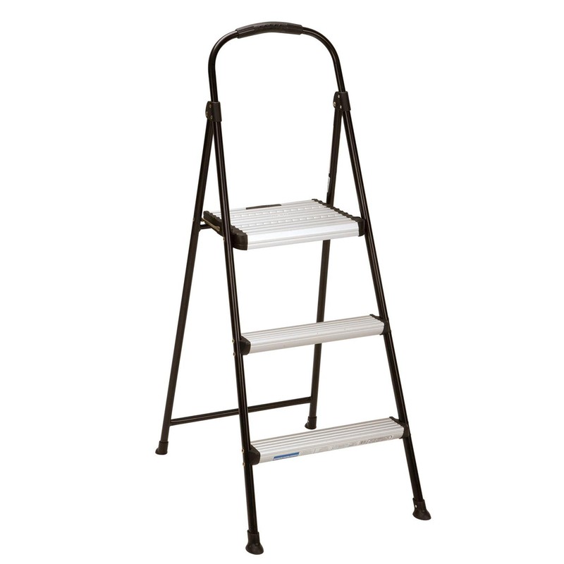 COSCO Lightweight Three-Step Folding Step Stool for Home Use -