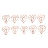 100pcs Rose Gold Paper Clips Cute Diamond Shaped Multifunctional Metal