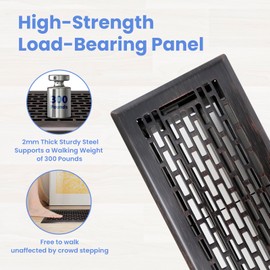 Howeall 4x10 Inches 6 Pack Heavy Duty Walkable Floor Register - Easy Adjust Air Supply Lever Decorative Floor Vent Covers, Boston Design Vent Covers for Home - Oil Rubbed Bronze